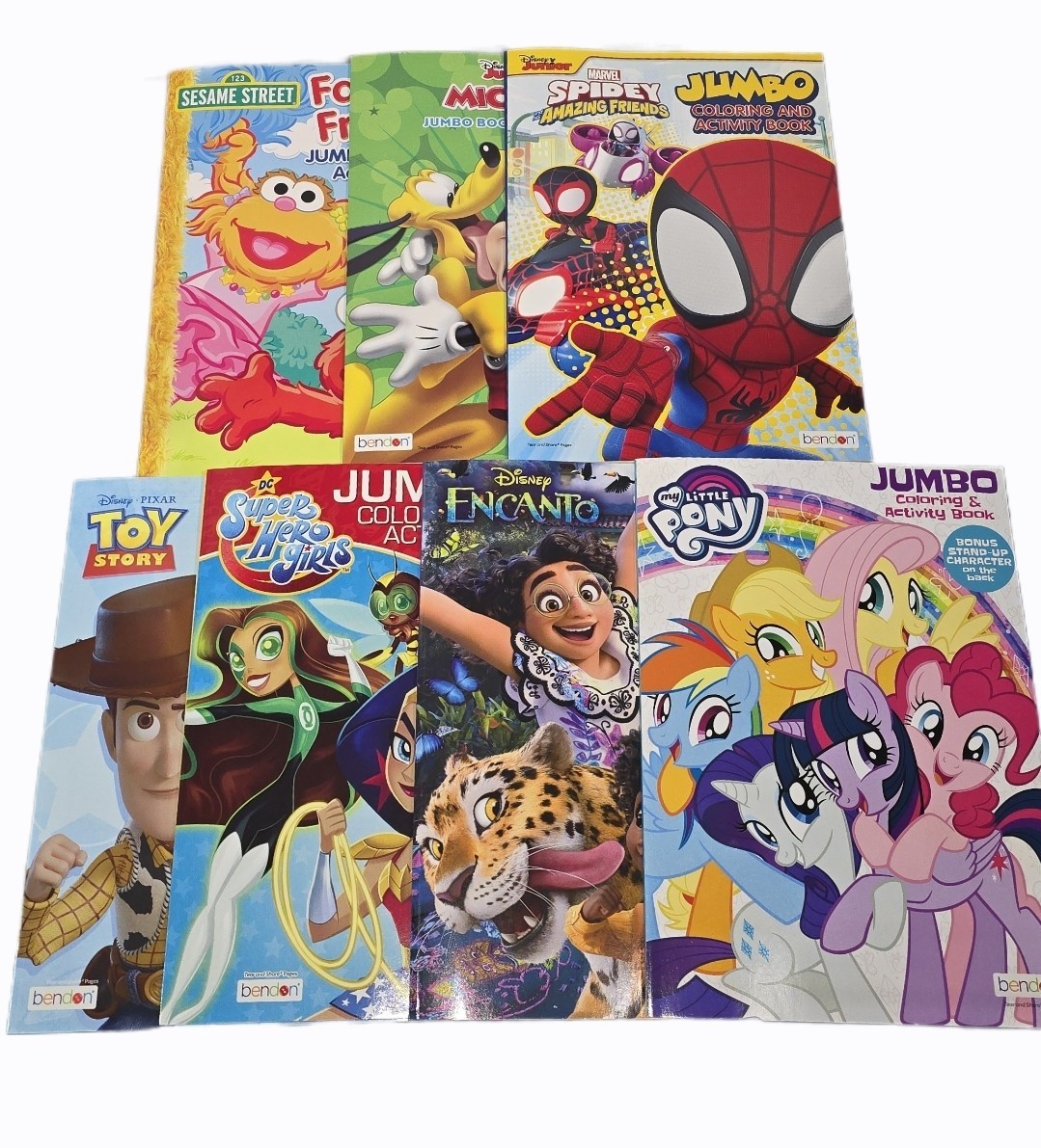7 Mixed Theme Jumbo Coloring and Activity Books