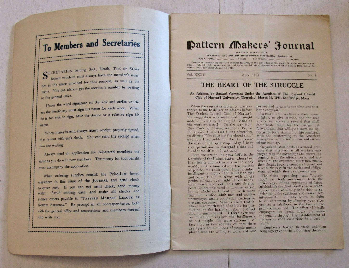 VTG 1921 Pattern Makers Monthly Journal Educational Booklet Pattern Makers Ad