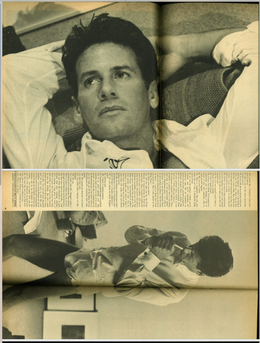 INTERVIEW-DECEMBER 1982-CALVIN KLEIN by BRUCE WEBER-JEANNE MOREAU-GIA CARANGI AD