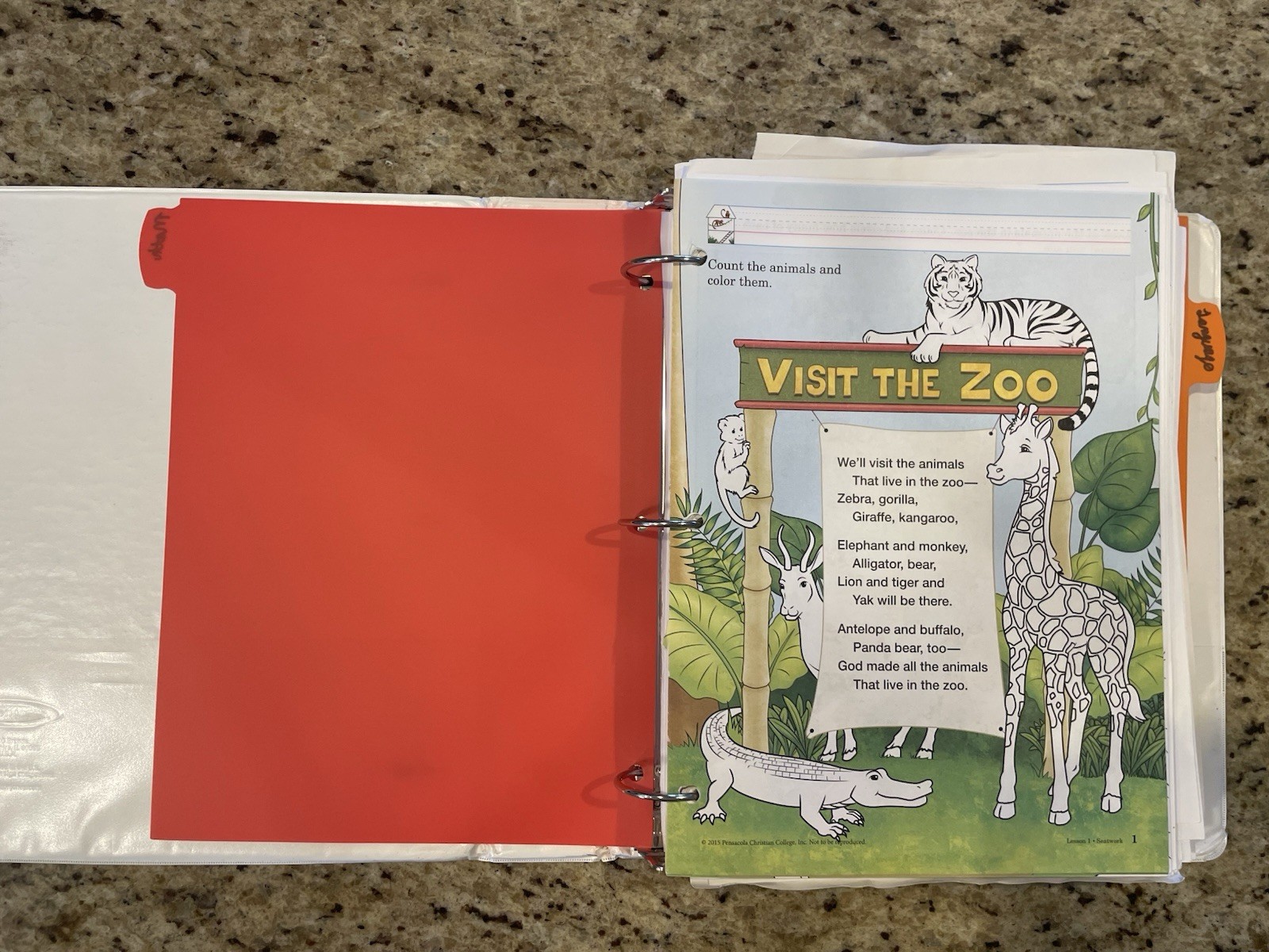 Abeka Grade 1 Arithmetic/Language Worksheets Ring/Wire Bound Elementary School