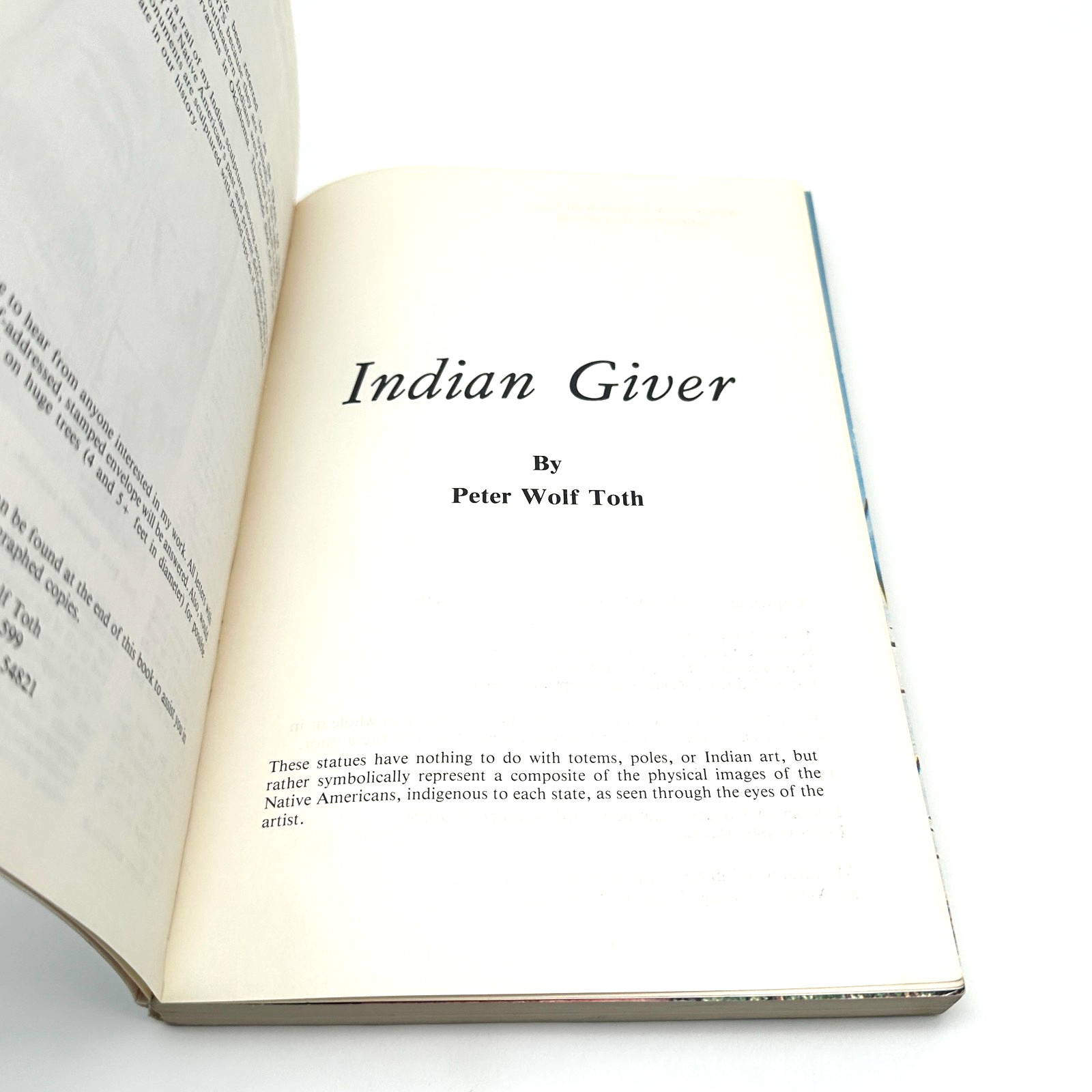 SIGNED Indian Giver Peter Wolf Toth Gifts of Statues All 50 States Native