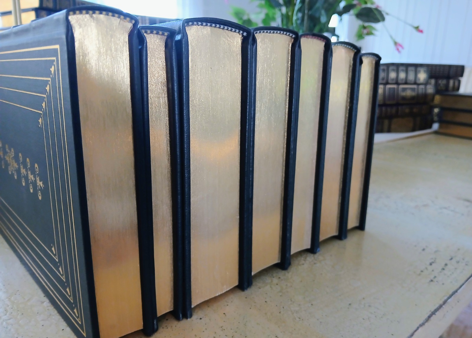 Navy Blue Decorative Leather-Bound Classics – Lot 7 – Franklin Library 22K Gold
