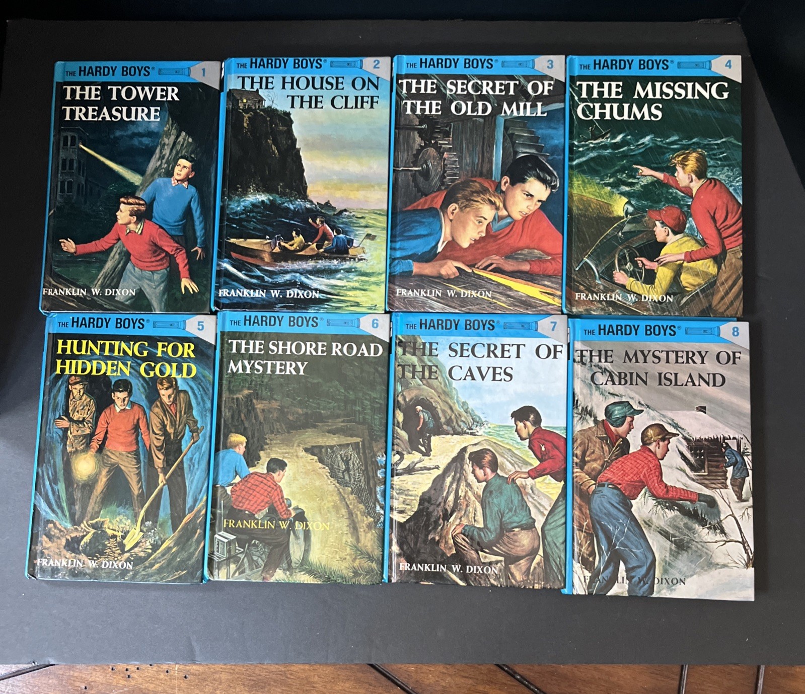 8 Hardy Boys Hard Cover Franklin Dixon Books 1-8 1991-1992 Printing