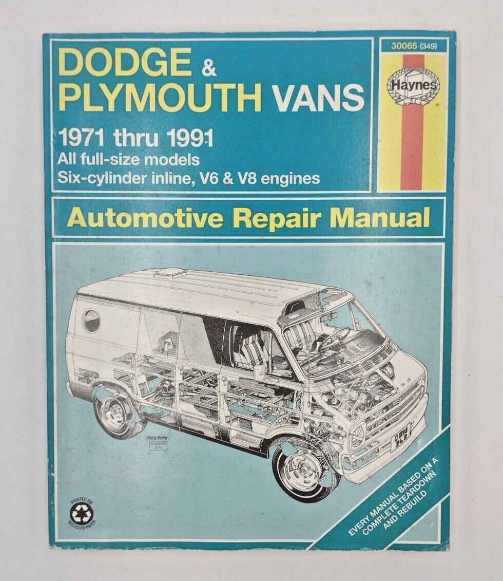 Dodge & Plymouth Vans 1971-1983 301 Pages Hayes 30065 Copyright 1987