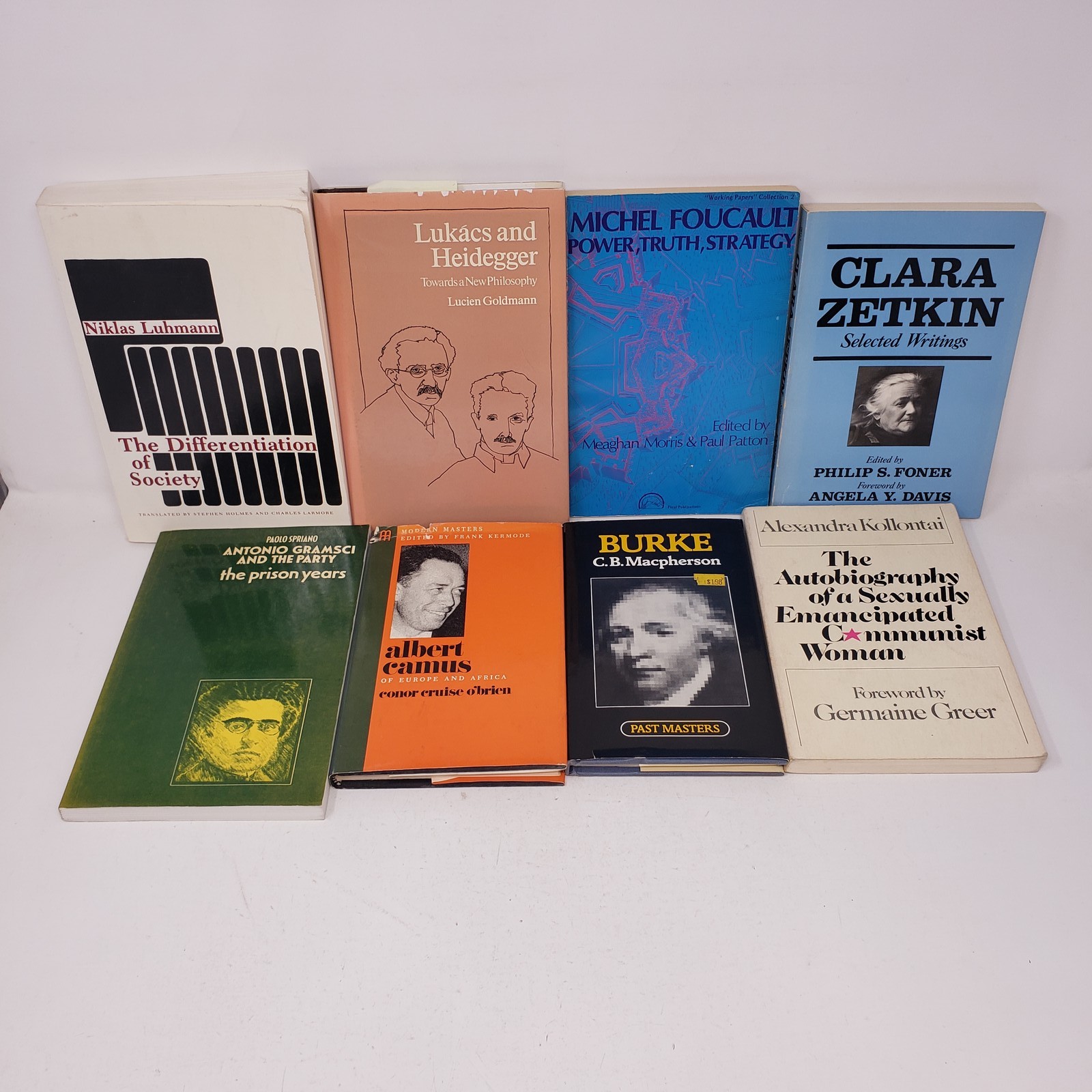 Vintage Philosophy & Social Theory Book Lot 8 Foucault, Camus, Gramsci, Luhmann
