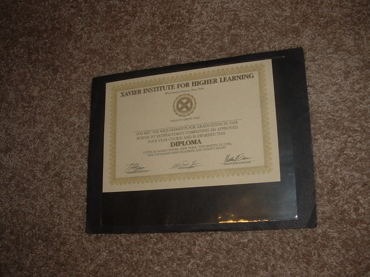 1998 Wizard 2 Xavier Institute For Higher Learning Diplomas Facsimile Fast Ship
