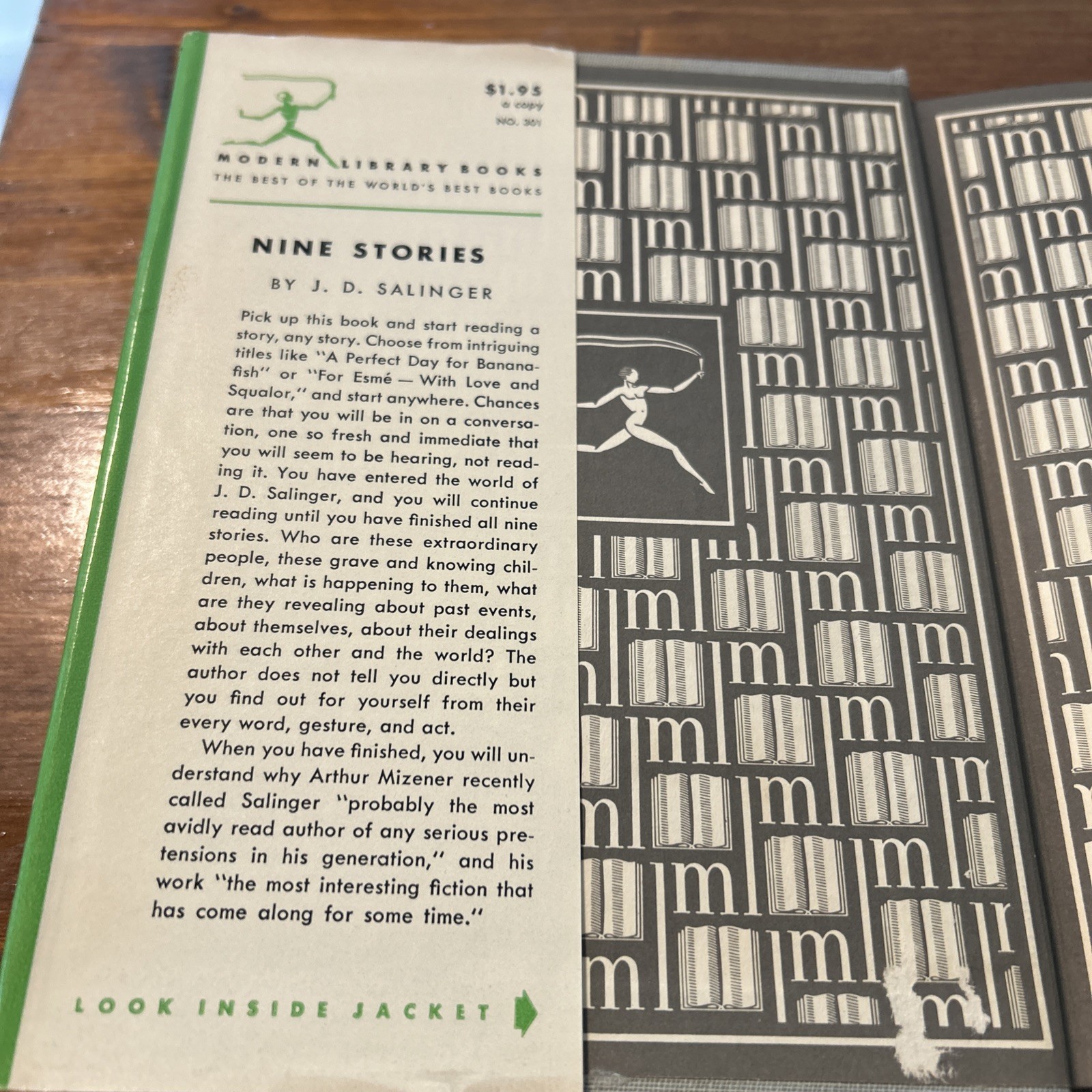 J. D. Salinger NINE STORIES Modern Library Modern Library Edition Hardcover/DJ