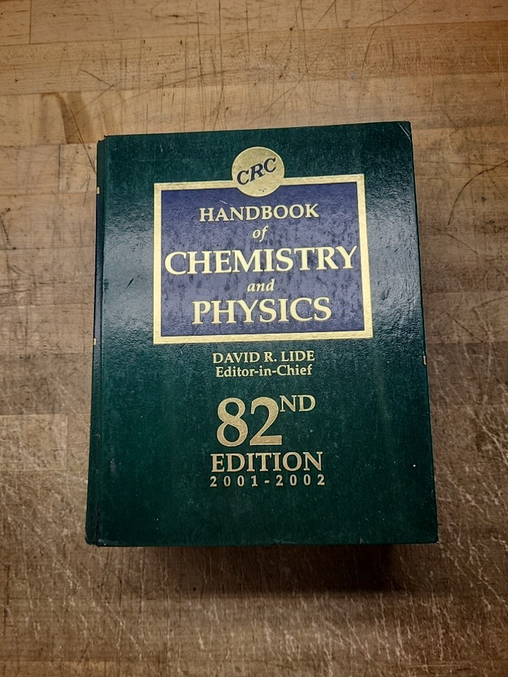 CRC Handbook of Chemistry and Physics 82nd Edition 2001-2002 David R Lide