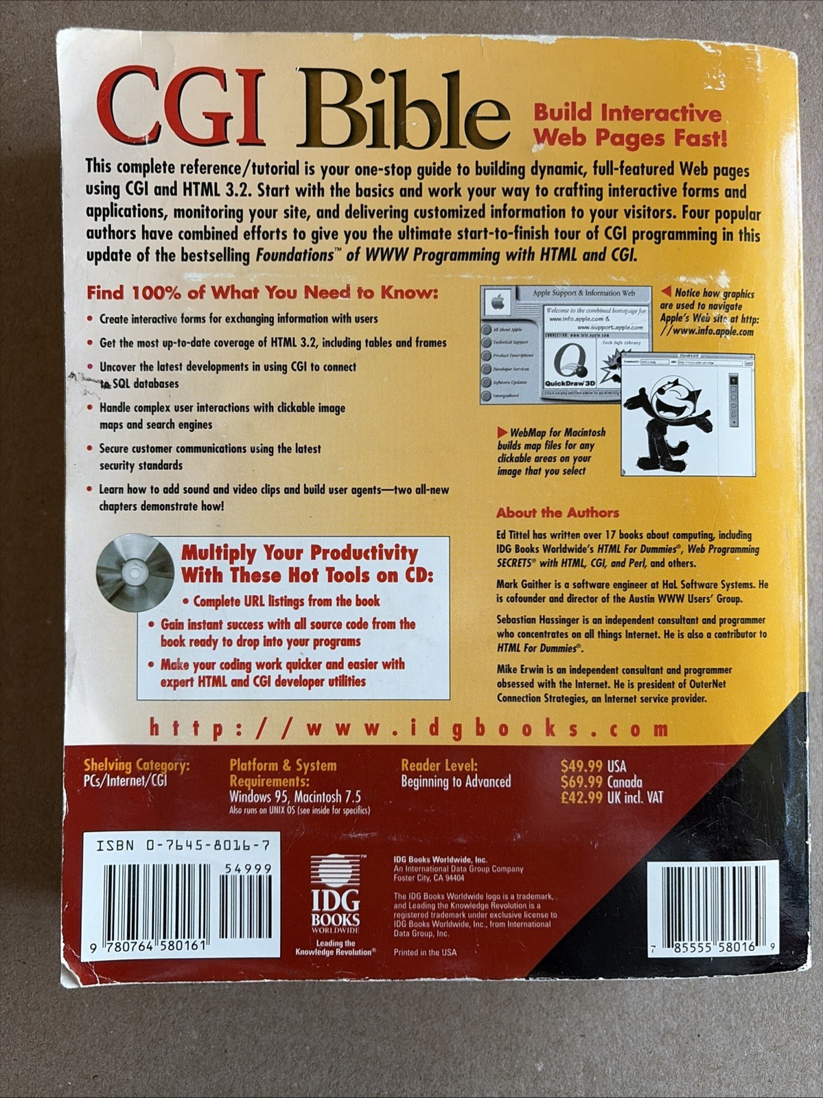 CGI Bible – Learn, Design & Create with CGI Book Only 1996 SC