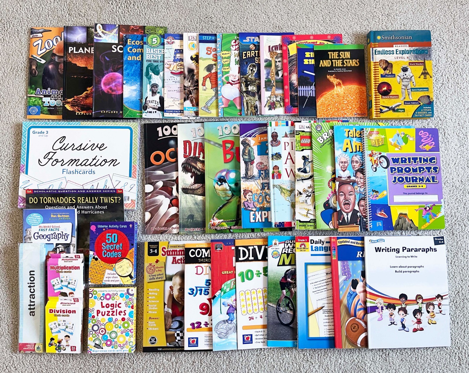 Huge Lot Third 3rd Grade Homeschool Lot Curriculum Educational Bundle Workbooks