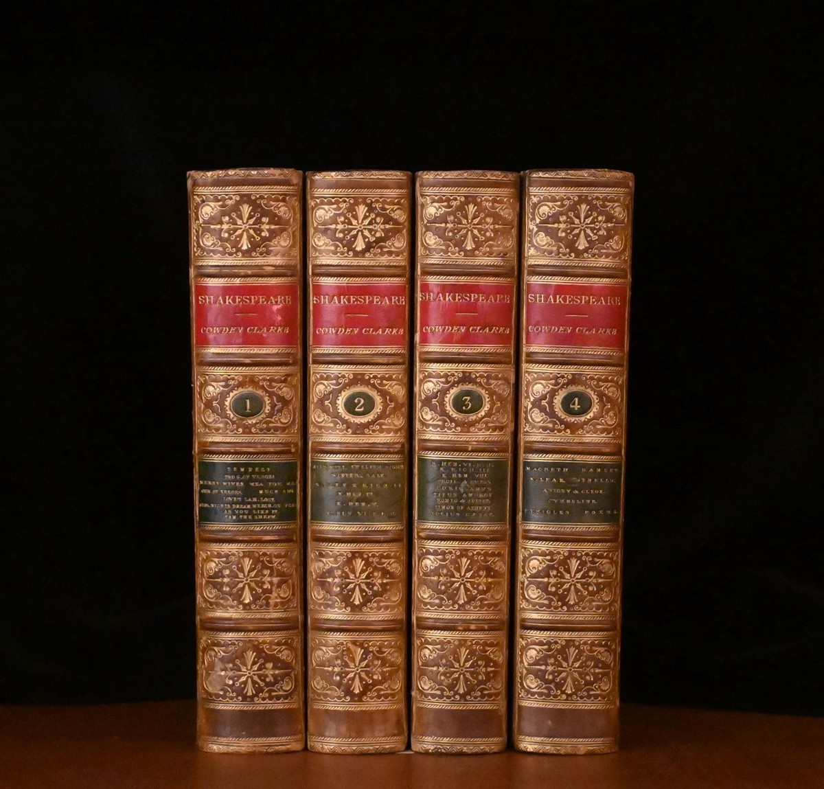 The Works of William Shakespeare 1874 Four Volumes in Fine Leather