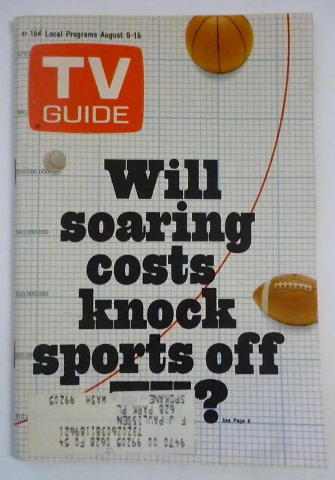 E Wash. Aug 9 TV Guide 1969 SPORTS Mod Squad PEGGY LIPTON Liberace Don Murray