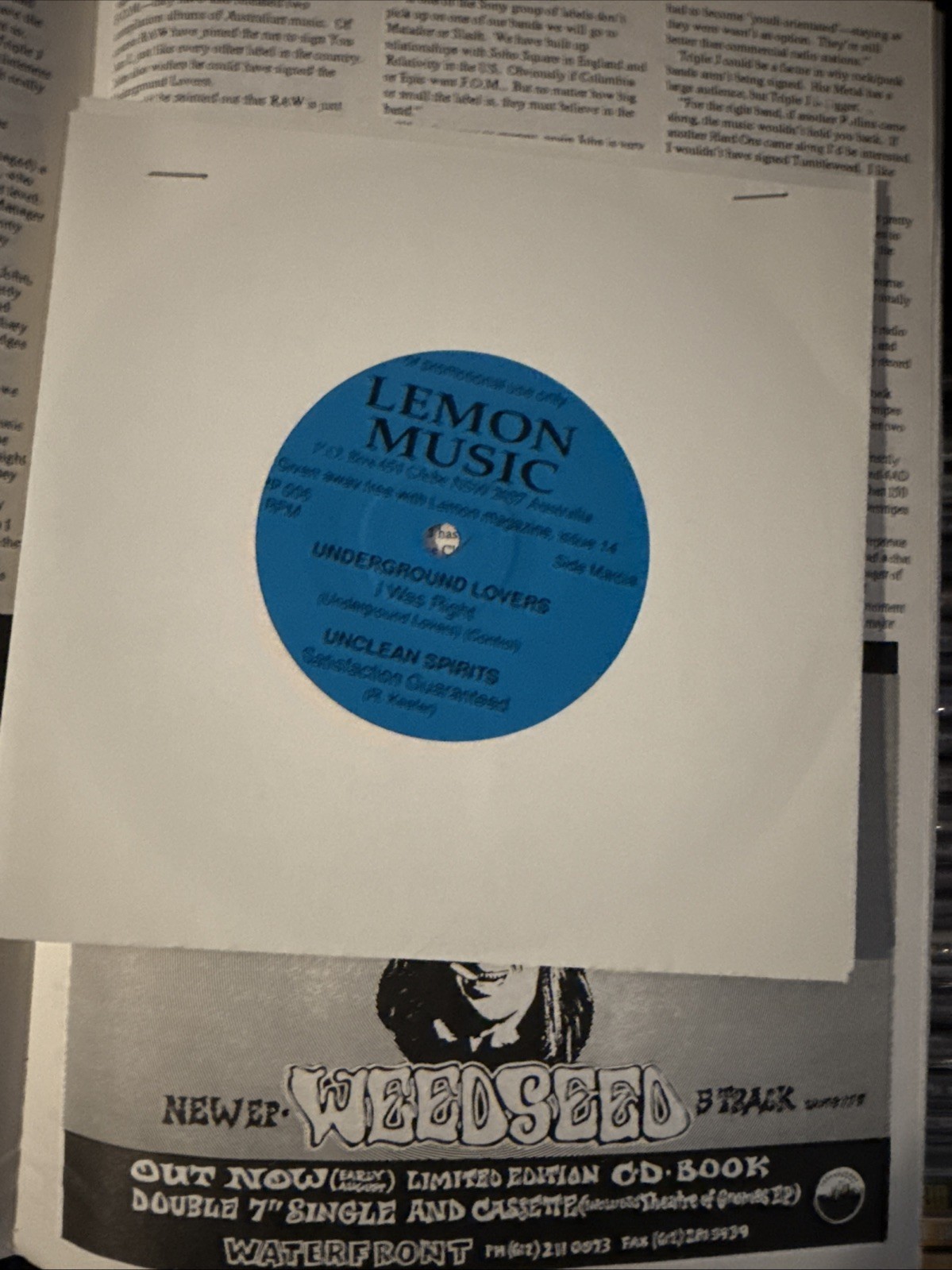 Lemon Magazine 14 1992 Zine + 7″ Celebrate Rifles Deniz Tek OZ Punk Redd Kross