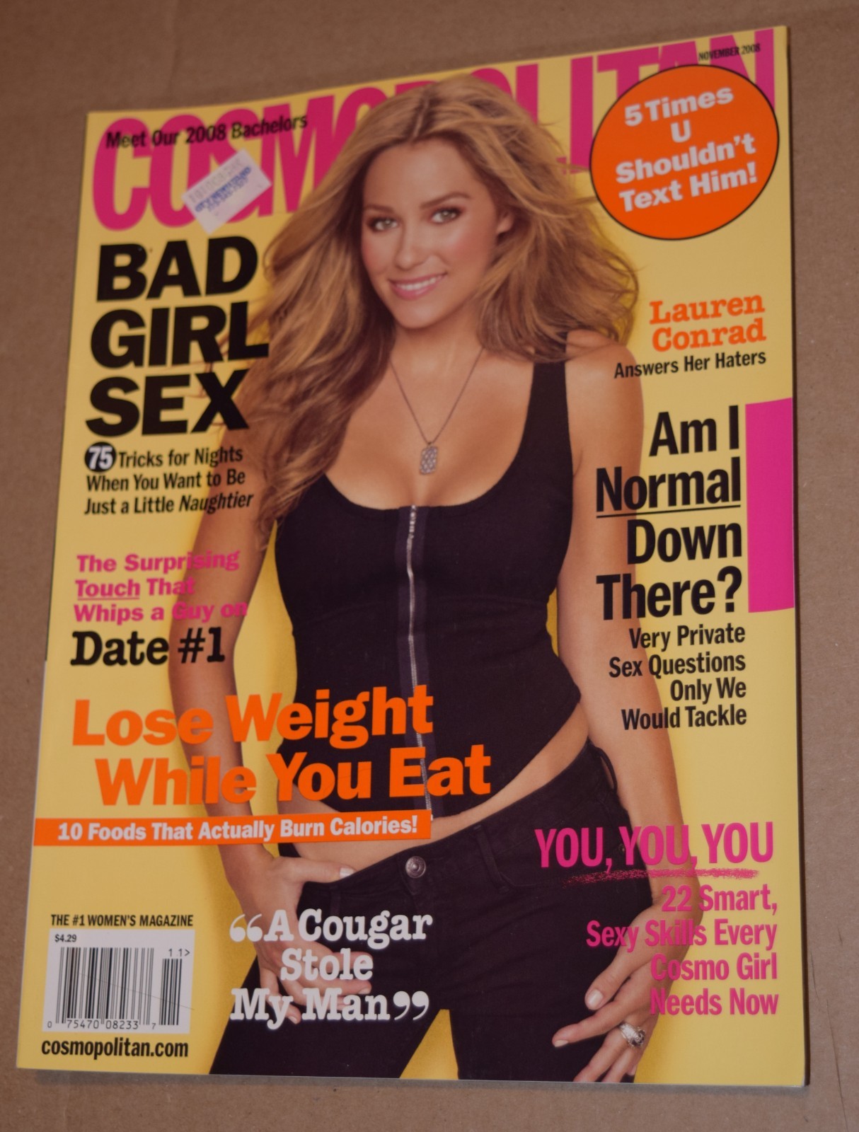Cosmopolitan Magazine Lauren Conrad Bachelors Weight Loss Fashion Dating 2008