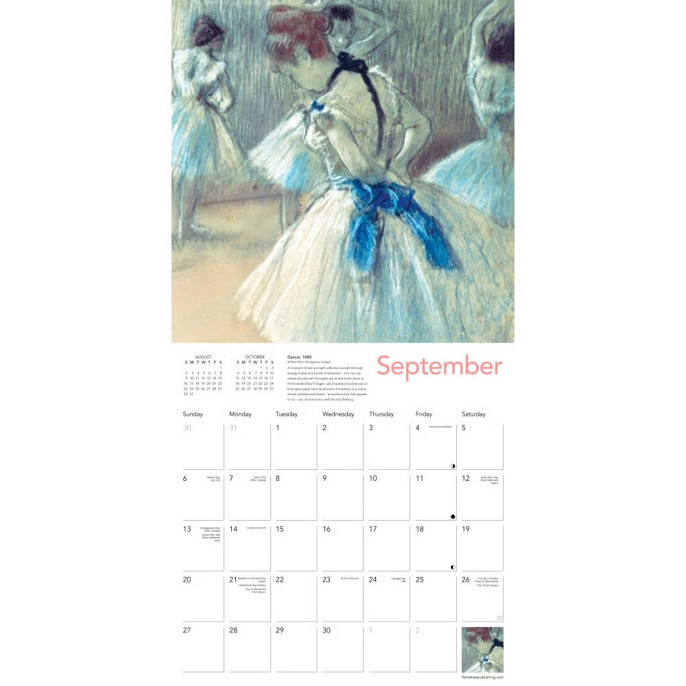 Flame Tree Publishing, Degas Dancer 2026 Wall Calendar