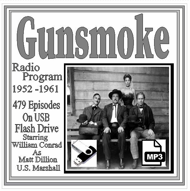 GUNSMOKE 478 Exciting Old Time Radio Shows OTR MP3 On USB Flash Drive