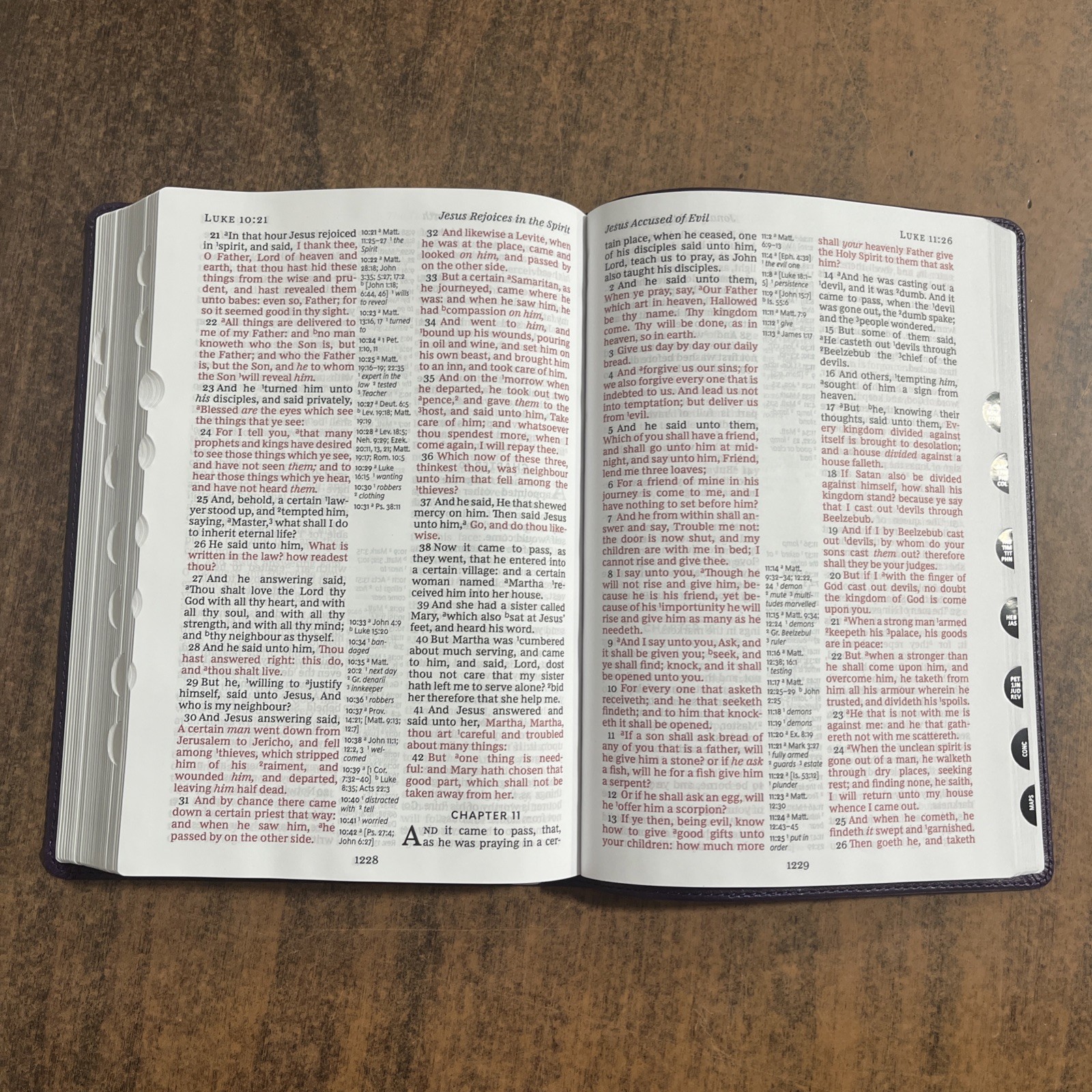 KJV Large Print Reference Bible Indexed – Purple LeatherSoft – large 11 pt font