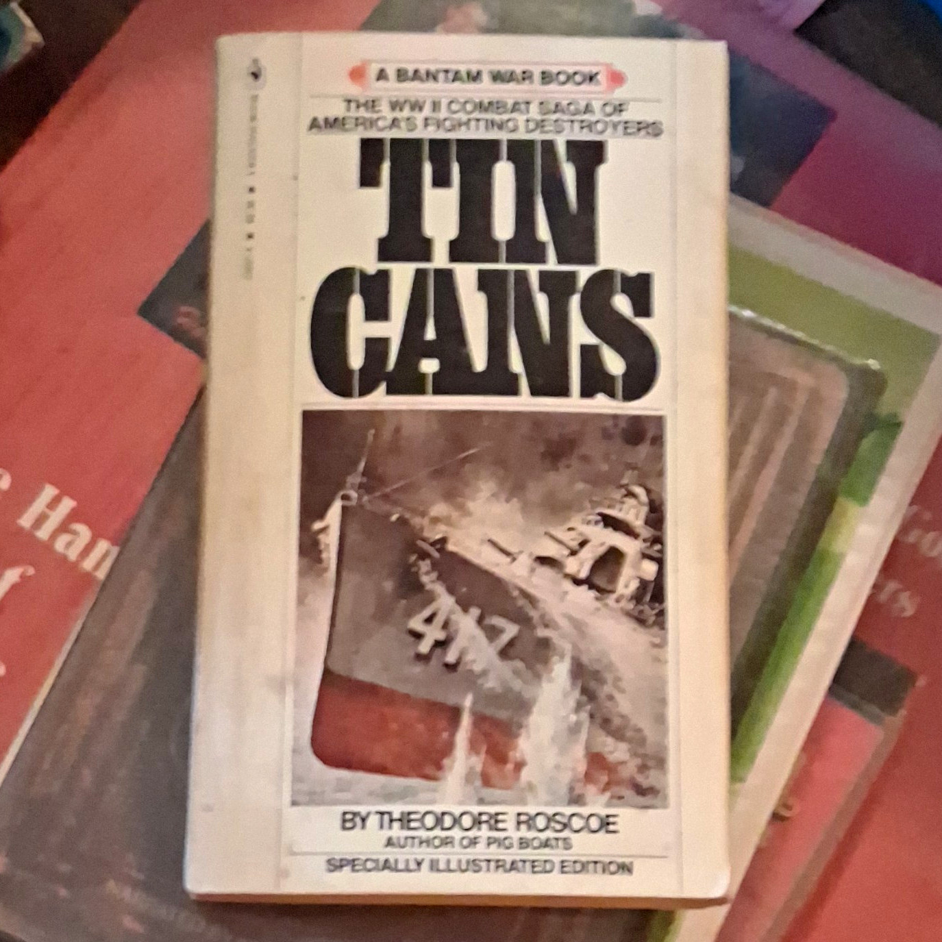 Bantam Books Tin Cans Theodore Roscoe PB Bantam War Book Illus 1979