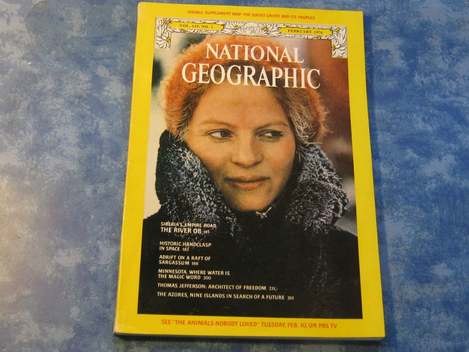 VINTAGE NATIONAL GEOGRAPHIC February 1976 OB RIVER SIBERA Apollo-Soyuz AZORES