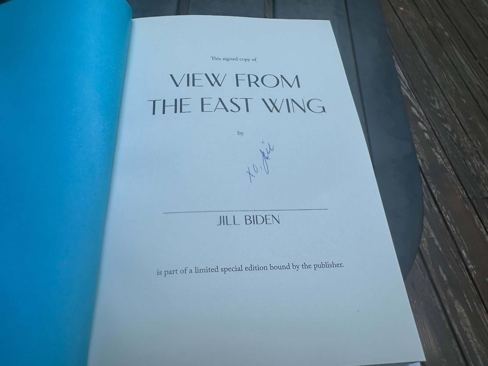 AUTOGRAPHED SIGNED View from the East Wing by Jill Biden
