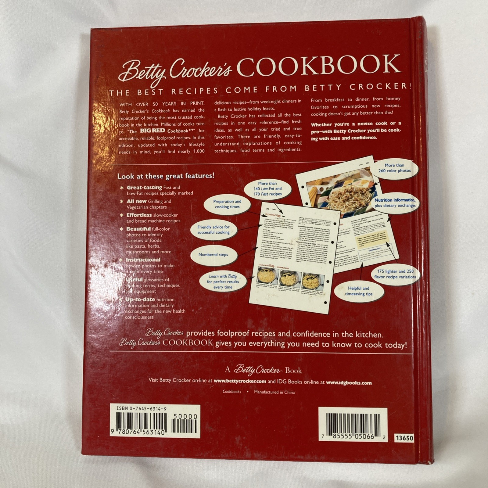 Vintage 2000 Betty Crocker’s Cookbook The Big Red Cookbook Hardcover 546 Pages