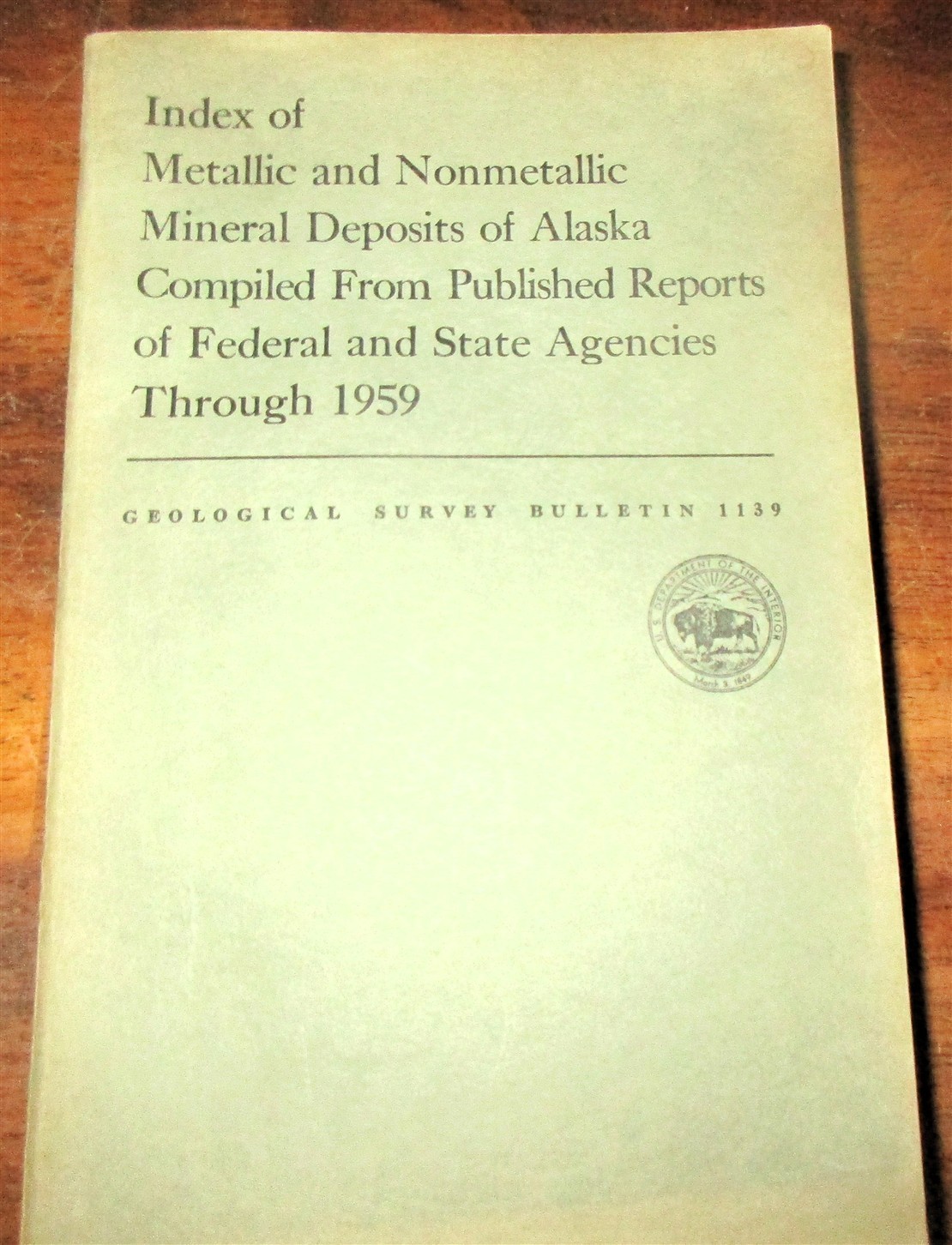 GEOLOGY ALASKA GOLD METAL MINING MINERAL RESOURCES INDEX THROUGH 1959 Scarce
