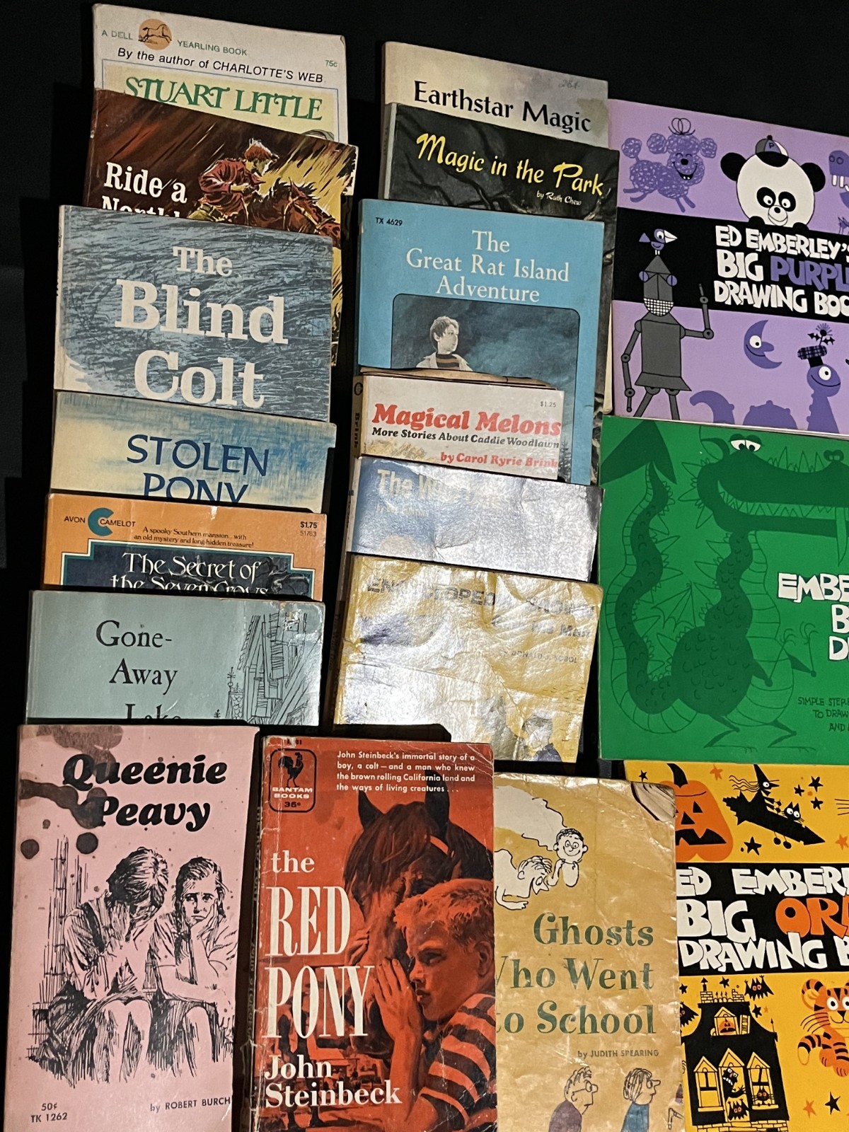 Children’s book lot Ed Emberleys Big Orange Encyclopedia Brown Pony Ghosts Magic