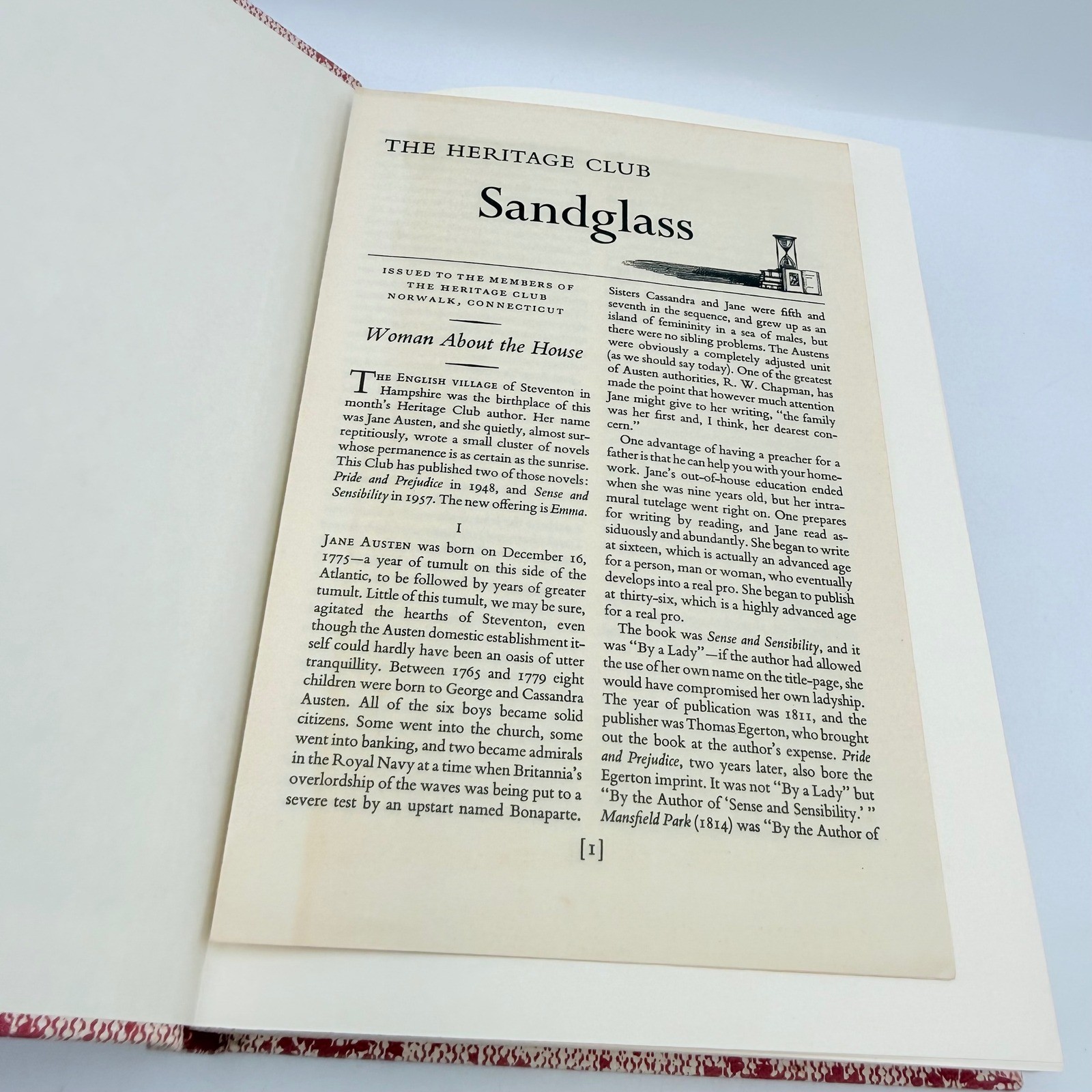 Emma Jane Austen Heritage Press 1964 Hardcover Book with Slipcase and Sandglass