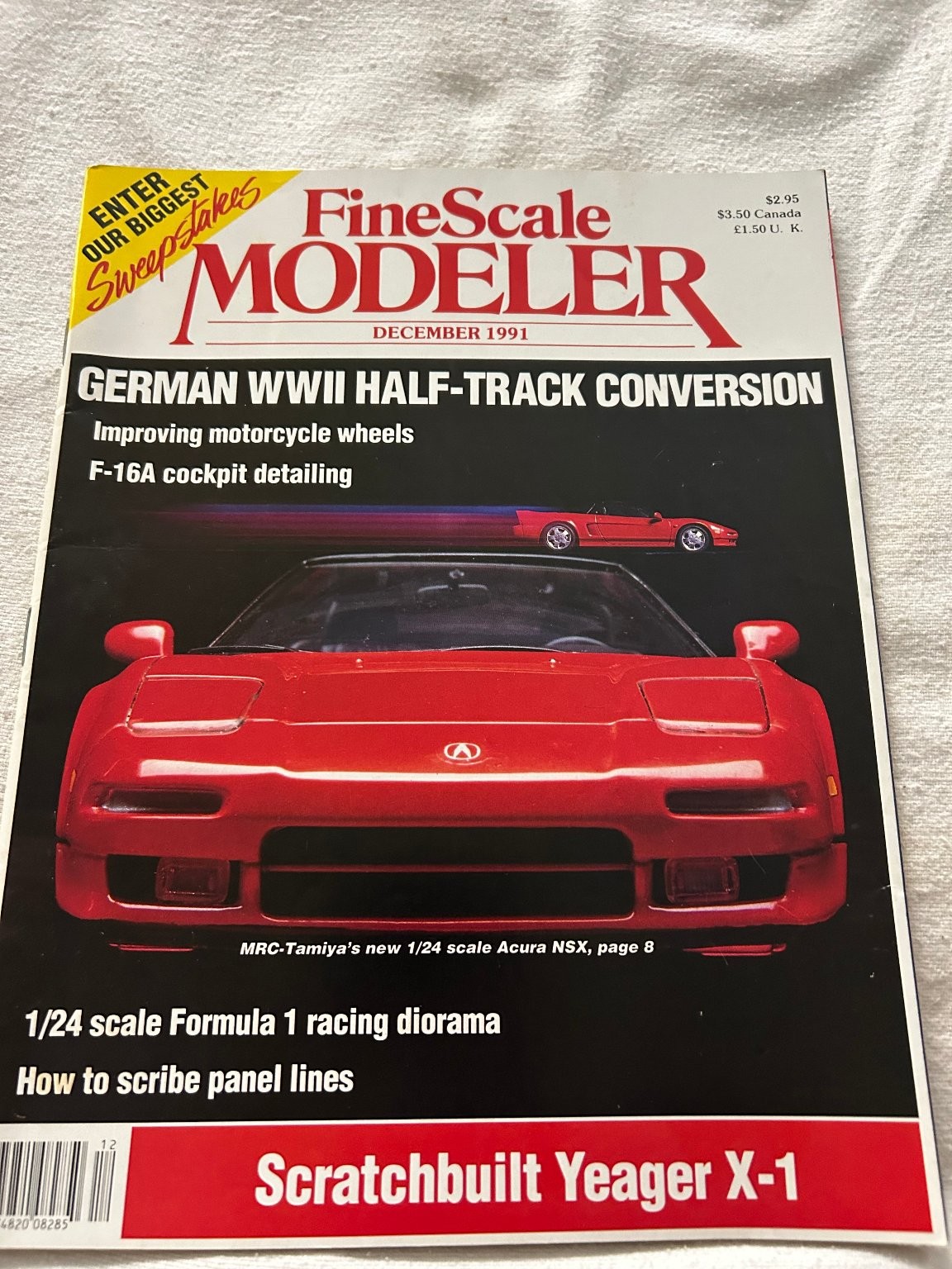 FineScale Modeler Magazine December 1991 Acura NSX WWII Half-Track Models