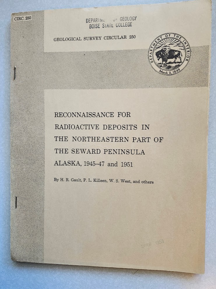Report Radioactive Deposits Seward Peninsular Alaska Geological Survey Circular!