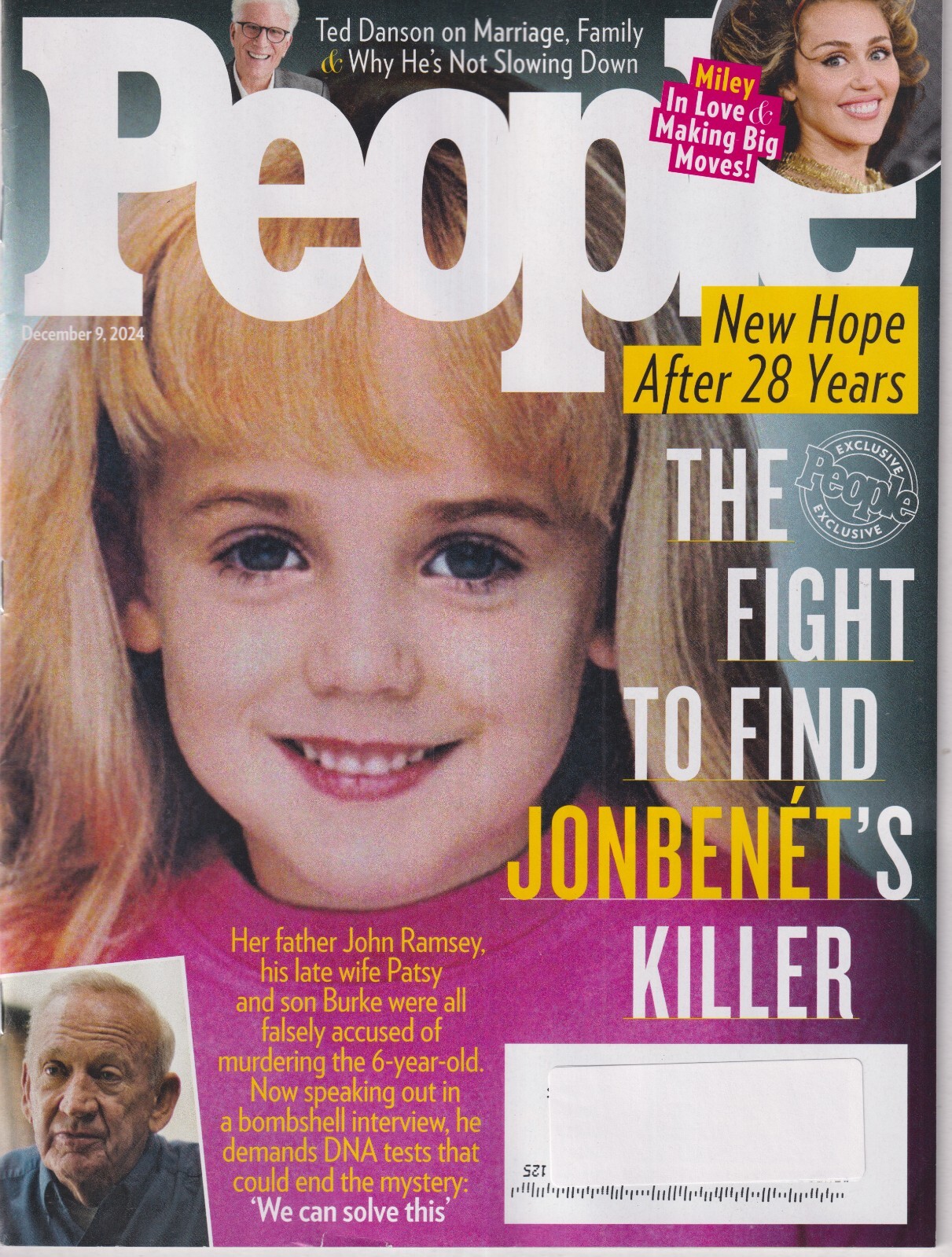 People December 9, 2024 JonBenet Ramsey, Ted Danson, Miley Cyrus (Magazine: Cele