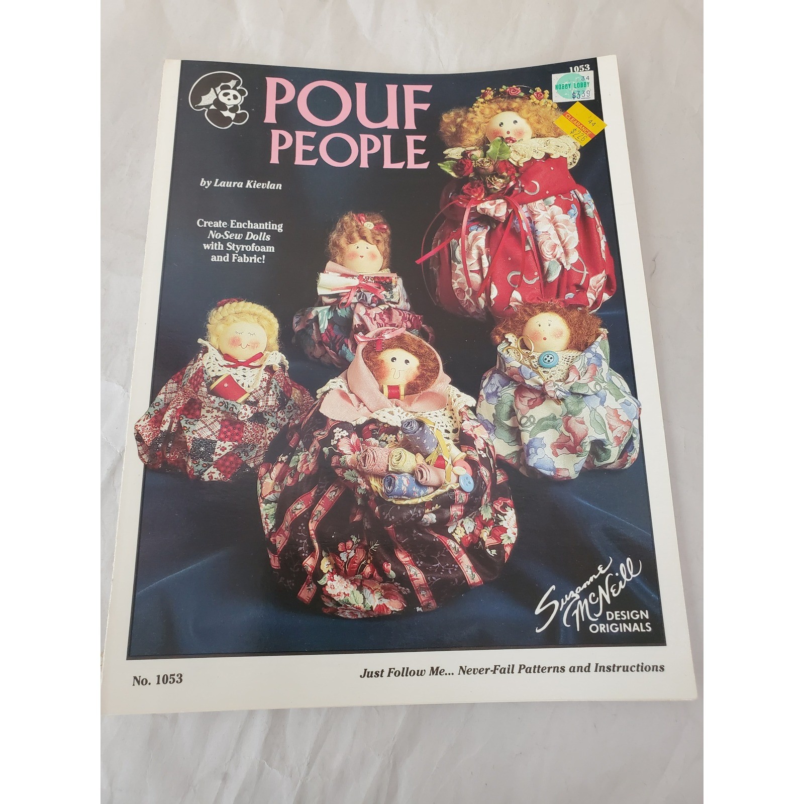 Pouf People No-Sew Doll Craft Pattern Booklet Laura Kievlan Design Original 1053