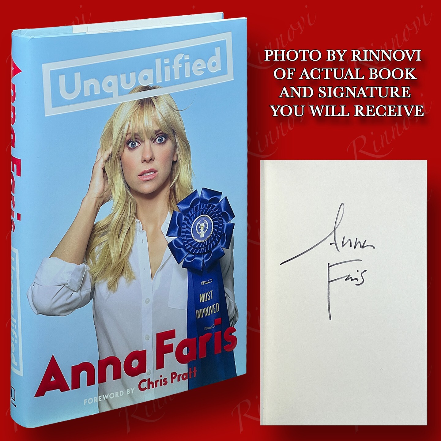 Unqualified SIGNED Anna Faris ( 2017,HC,1st/1st ) BRAND NEW