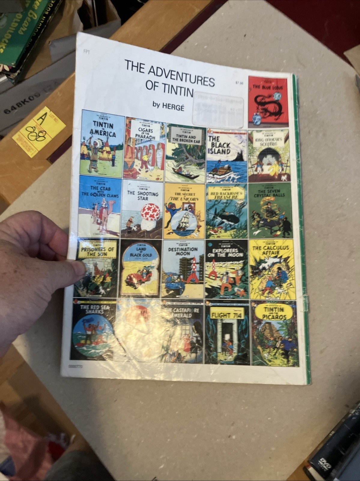 Vintage Herge Adventures of Tintin lot of 11 “AS-IS” Worn Used paperback comic