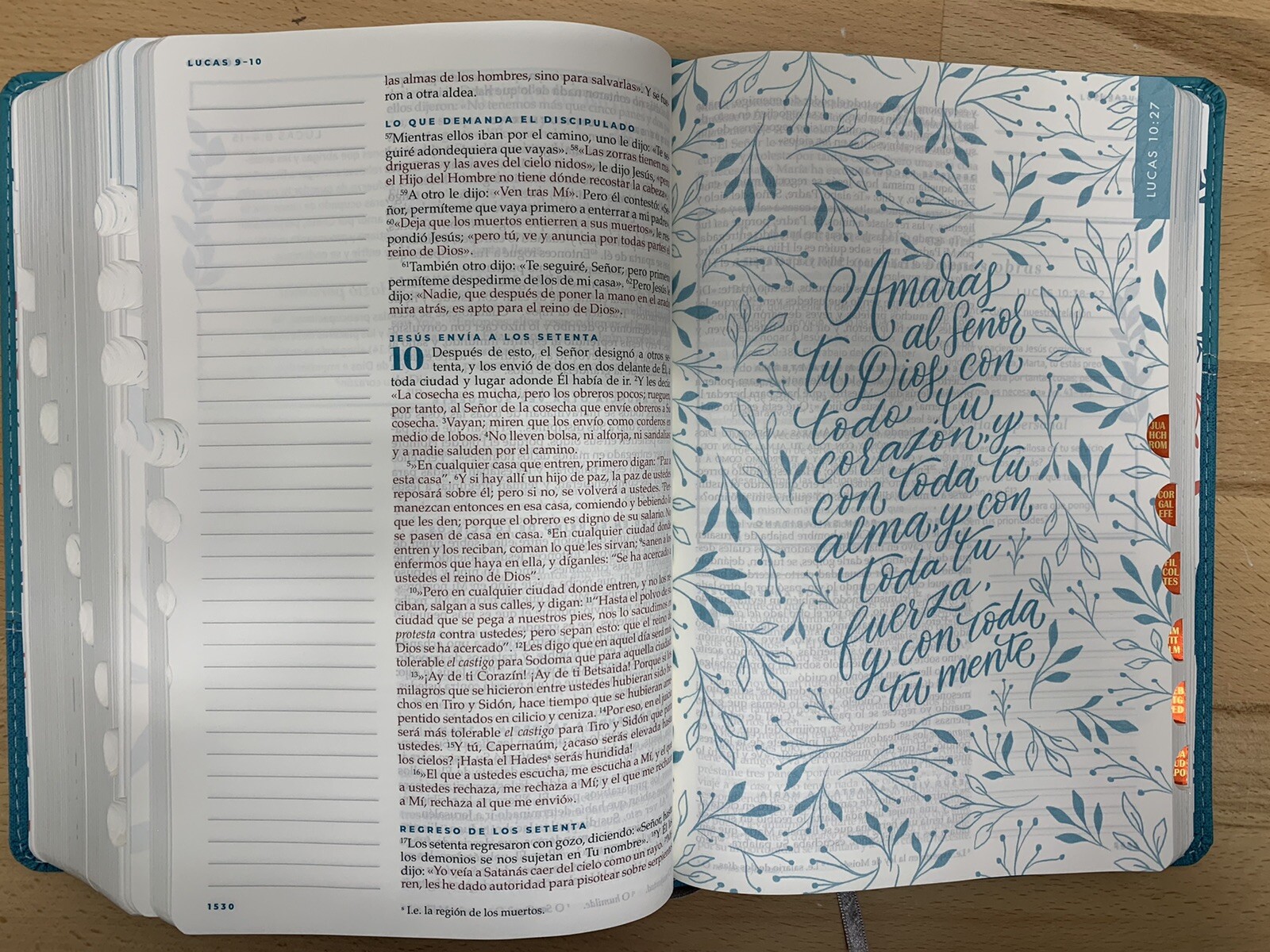 Biblia Devocional Mujer Verdadera NBLA – Duotono Aqua Nancy DeMoss con indice