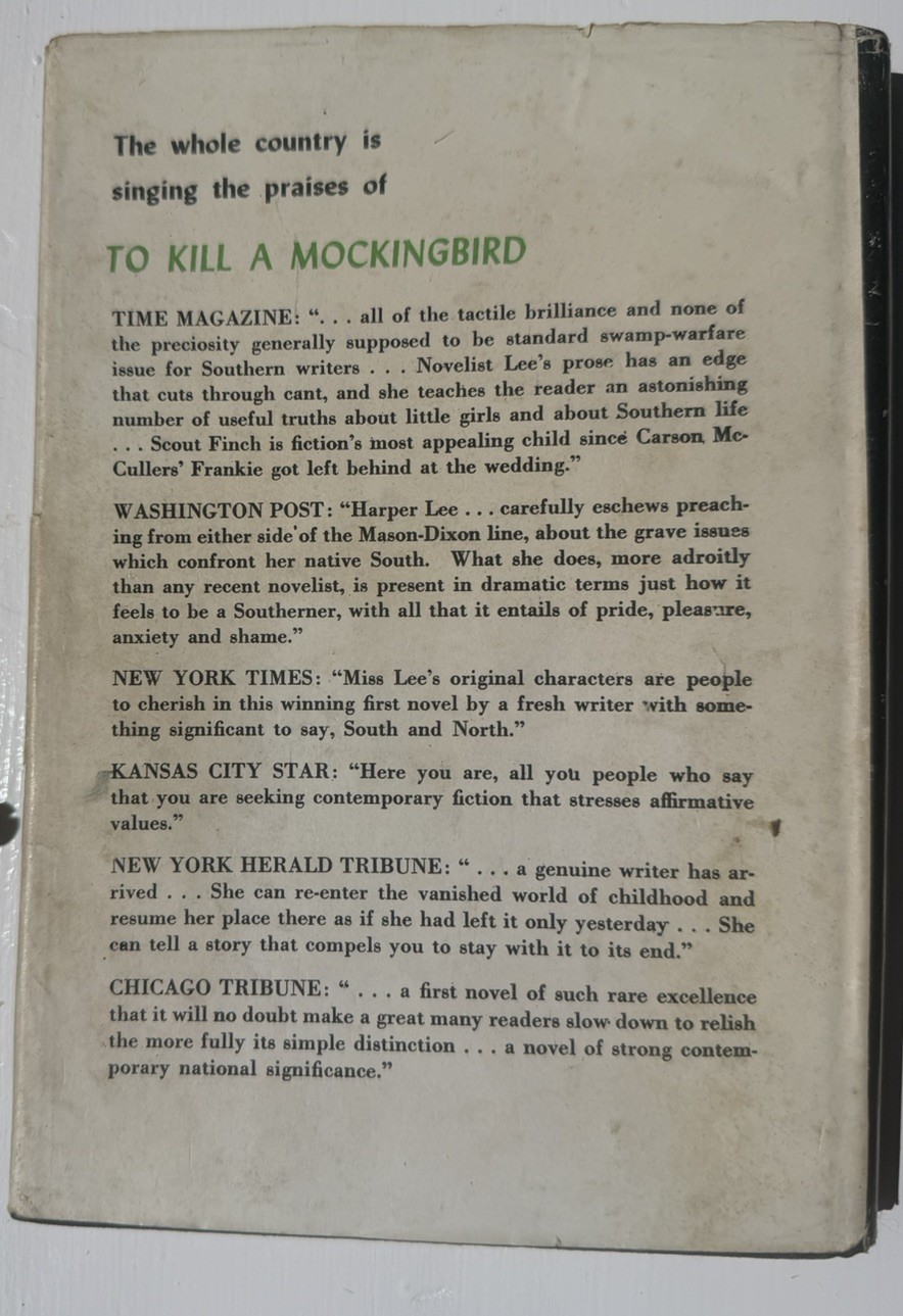 To Kill A Mockingbird By Harper Lee 4th Printing