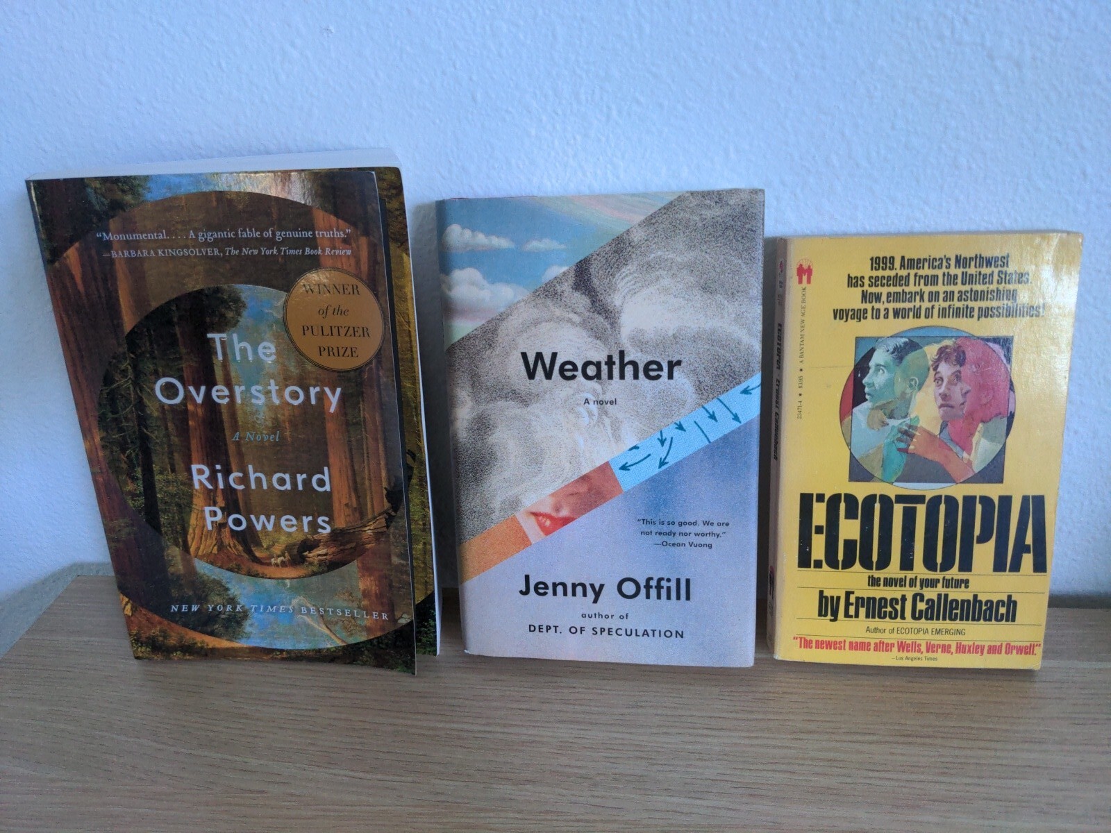 Eco Fiction Lot – Overstory Richard Powers + Weather Jenny Offill + Ecotopia