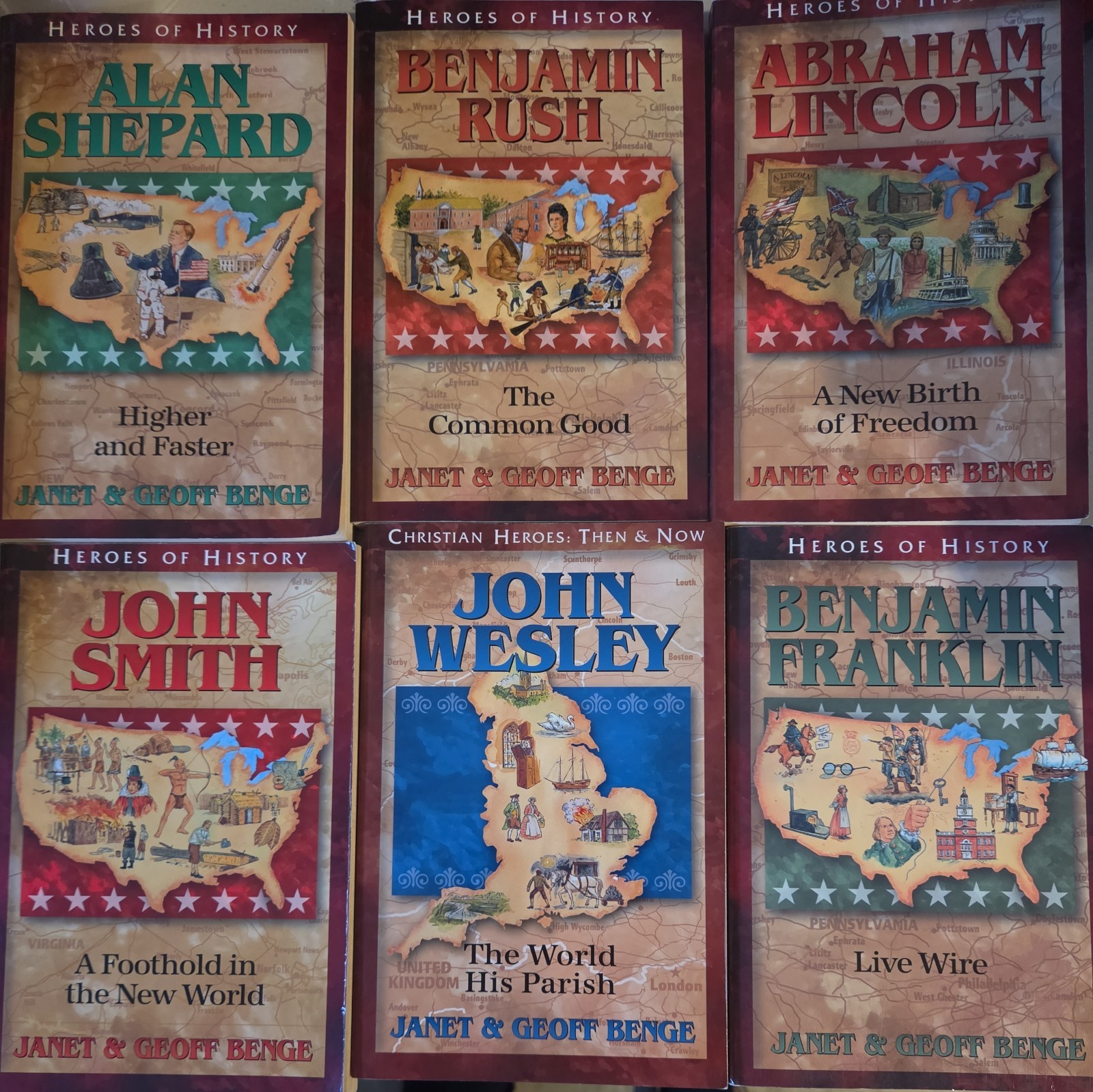 Heroes of History: 6 titles. Janet/Geoff Benge. Paperbacks.