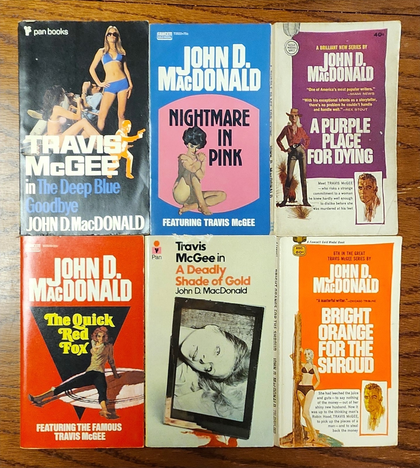 Lot of 18 John D. MacDonald Travis McGee Mystery Paperbacks – Fawcett Gold Medal
