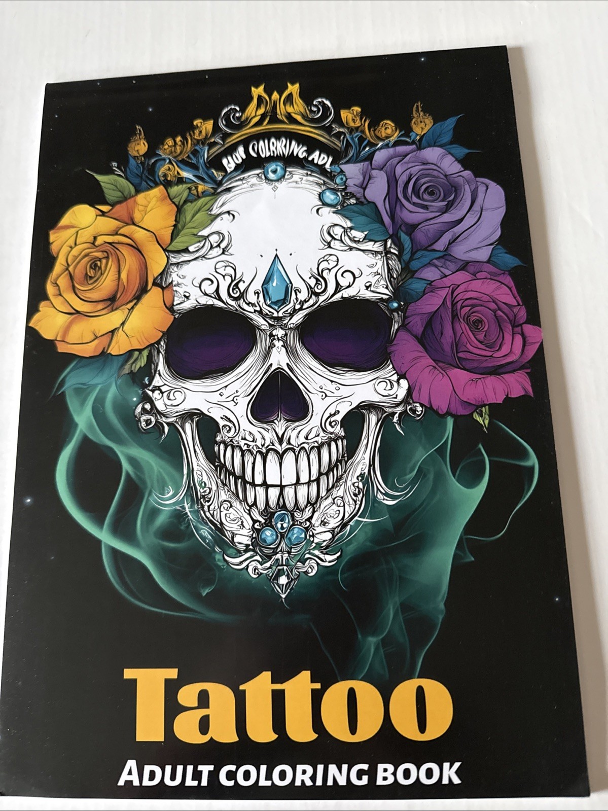 8 1/2 x 11 1/2 adult coloring book Tattoo NEW Shipping Included