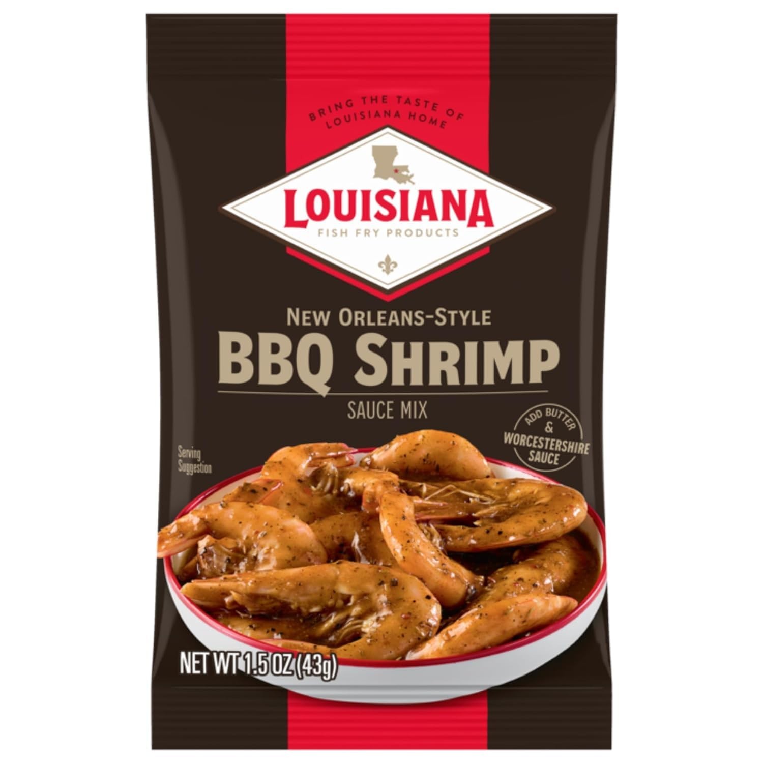 Louisiana Fish Fry Shrimp BBQ Mix 1.5oz 1.5 Ounce (Pack of 3)