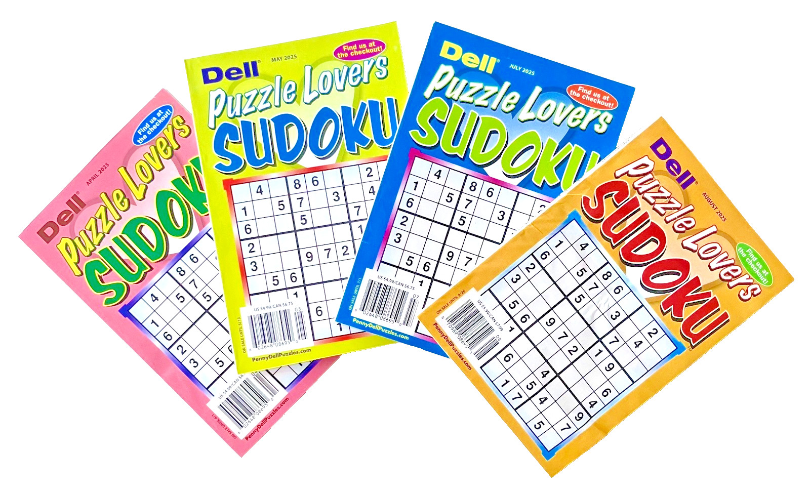 NEW Lot of 4 Penny Press Dell Sudoku Puzzle Lovers Puzzle Books