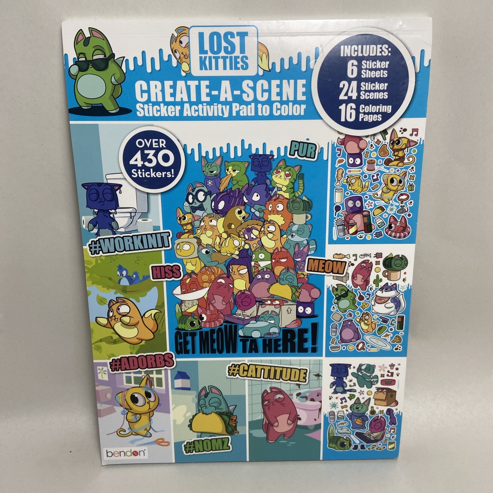Lost Kitties Create A Scene Sticker Activity Coloring Book Paperback Pad