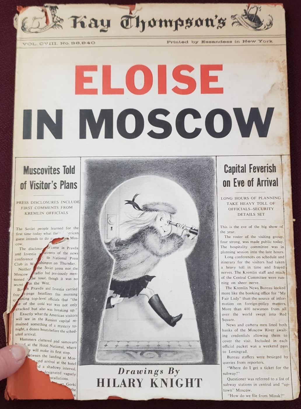 Eloise in Moscow Kay Thompson Hilary Knight 1959 First Printing READ