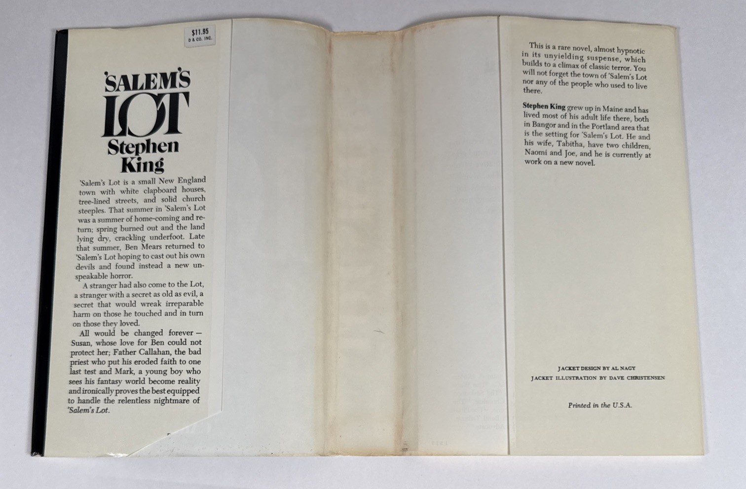 SALEM’S LOT Stephen King 1975 Hardcover Early Book Club Edition BCE