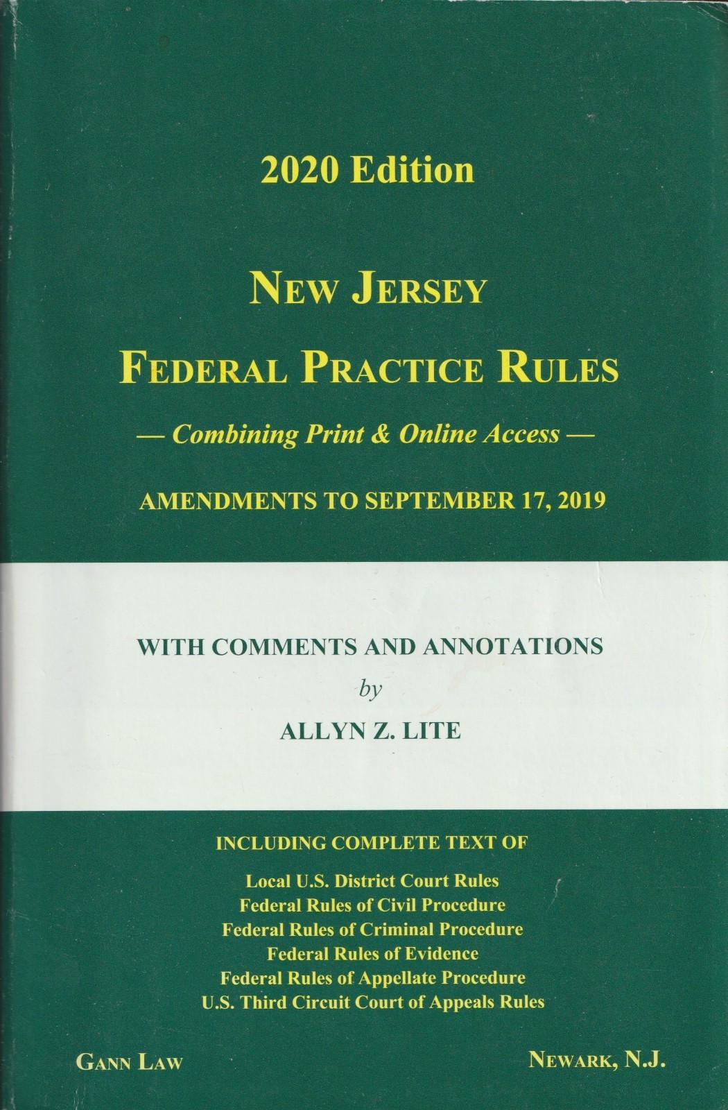New Jersey Federal Practice Rules, 2020 Edition