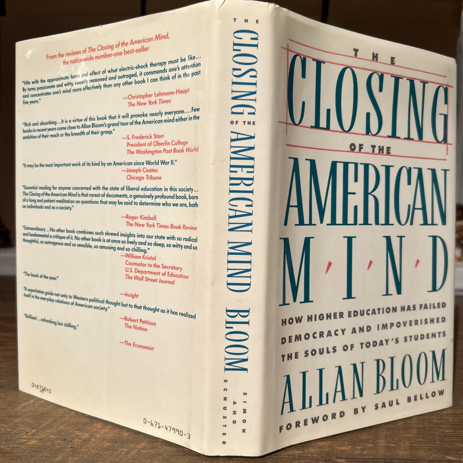 The Closing of the American Mind By Allan Bloom 1987 (HCDJ) Like New!!!