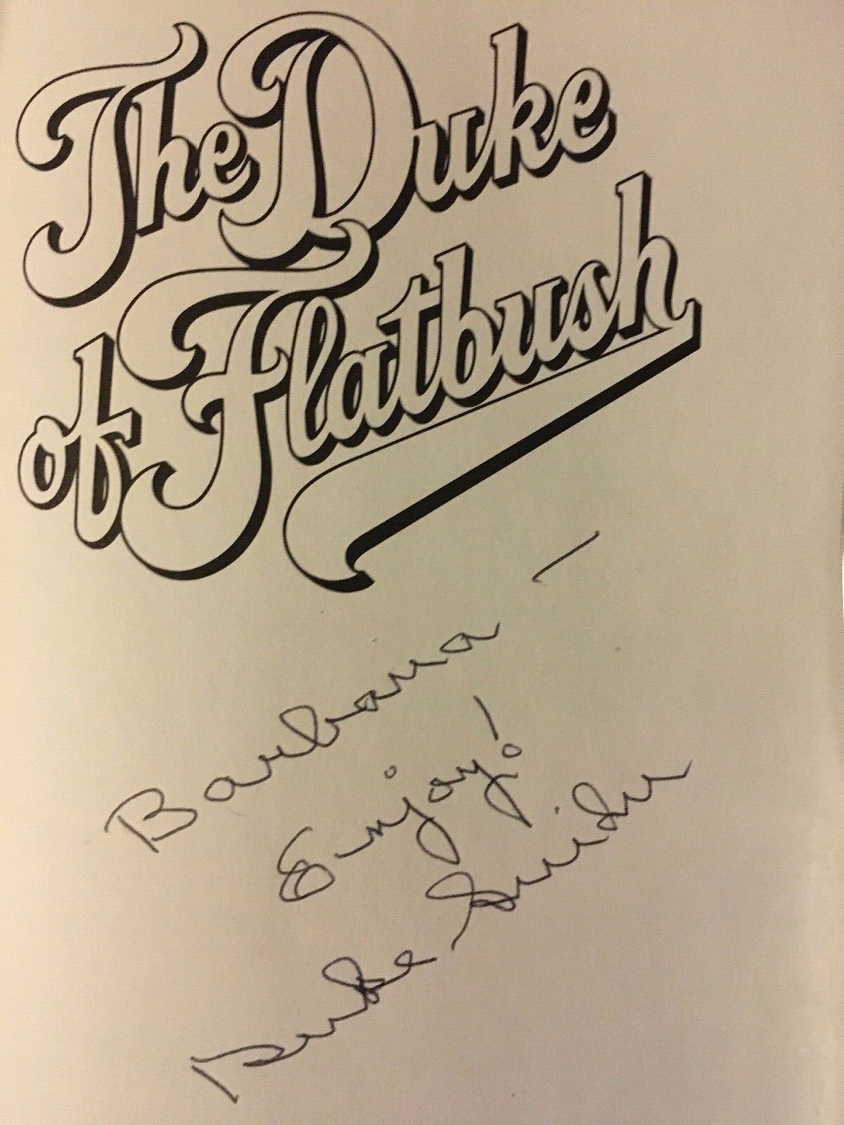 Duke Snider, HOF 1980, Signed Book, The Duke of Flatbush