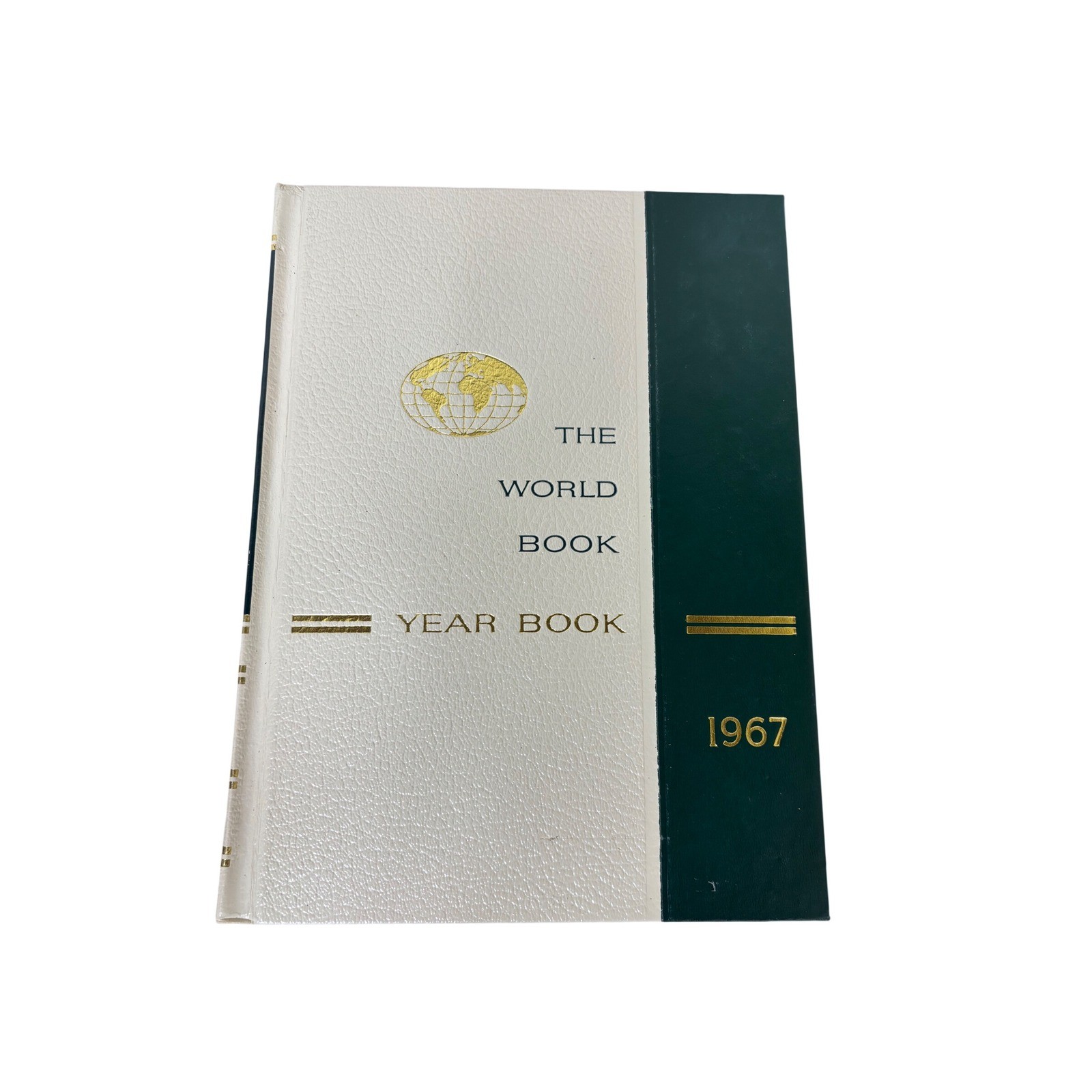 World Book Year Book 1967 Annual Supplement Green Cream Gold Vintage History