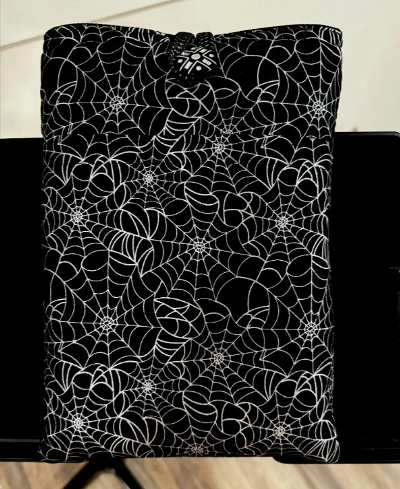 Spiderweb Book Sleeve Halloween Gift, Padded Holder for Paperback, Handmade Goth